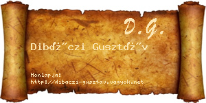 Dibáczi Gusztáv névjegykártya